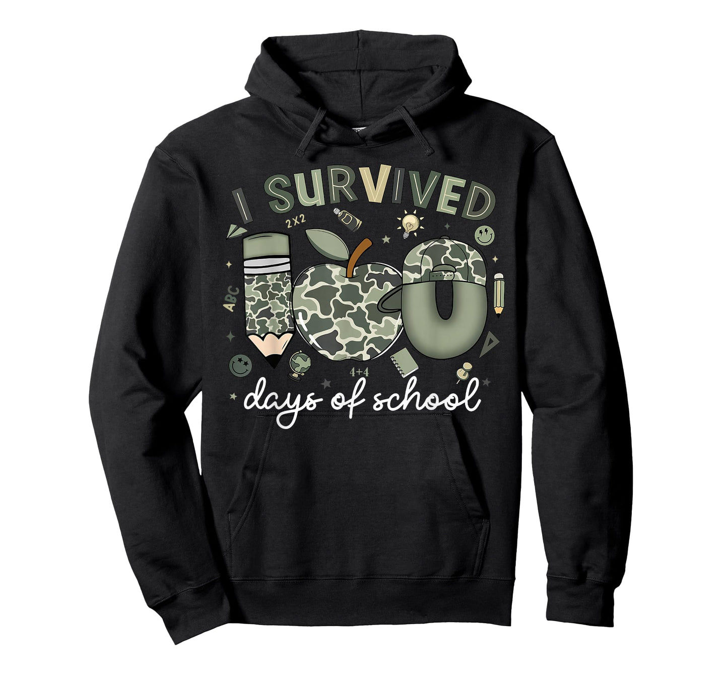 I Survived 100 Days of School Boys Camo 100th Day Teacher T-Shirt