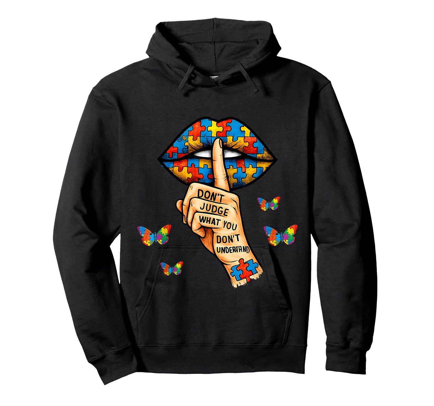 Autism Awareness Don't Judge What You Don't Understand Lips T-Shirt