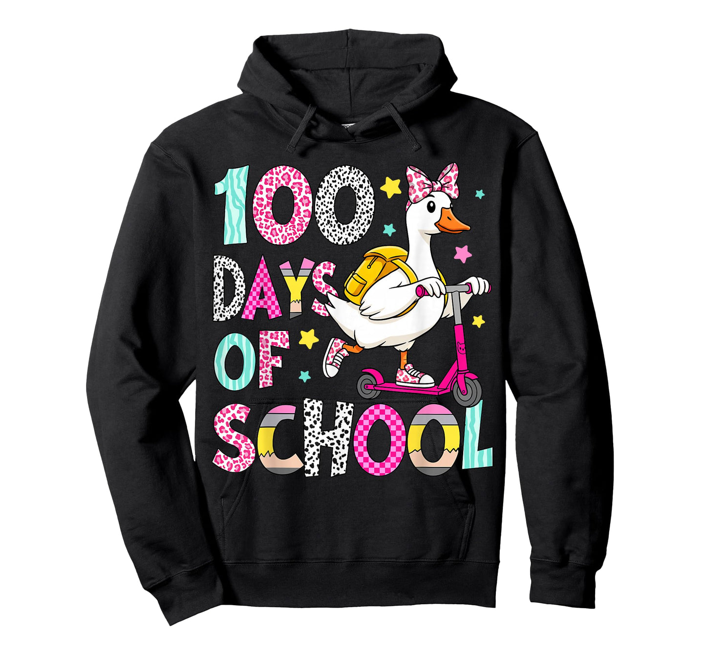 Kids 100 Day of School Goose Funny 100th Day of School Girls T-Shirt