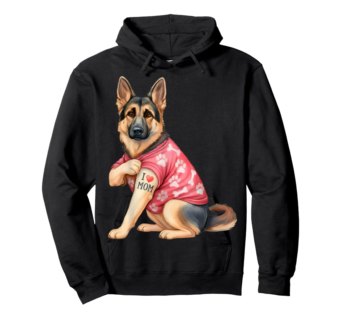 I Love Mom Tattoo Funny German Shepherd Dog Lover Gifts T-Shirt