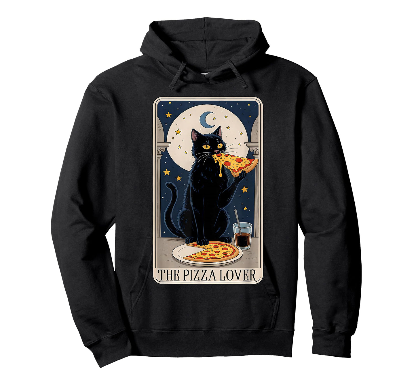 Pizza Lover Cat Tarot Card Funny cat Eating Pizza Art T-Shirt