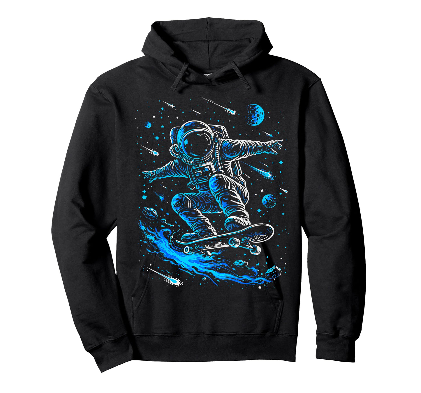 Skating Astronaut Skateboard Galaxy Planets Mens Boys Space T-Shirt