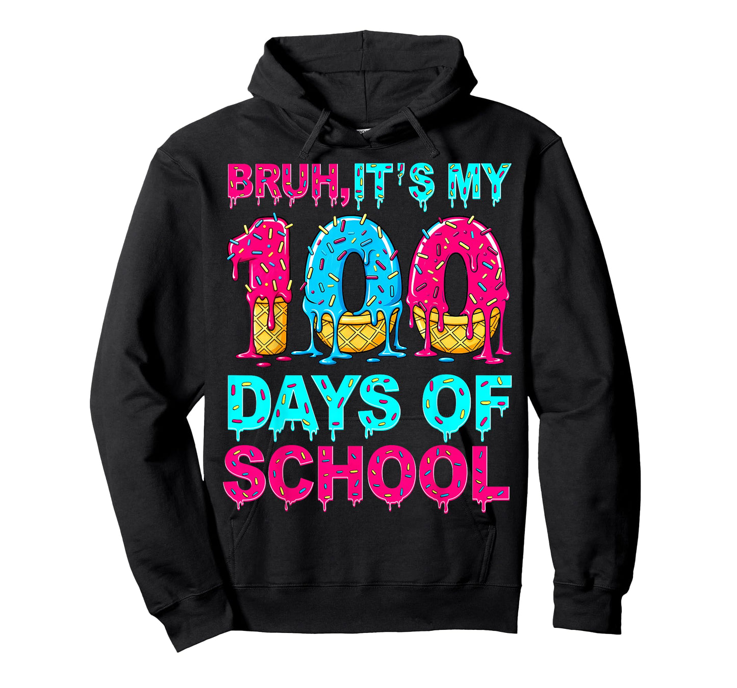 Bruh Its My 100 Days of School Drip Ice Cream 100th Day Kids T-Shirt