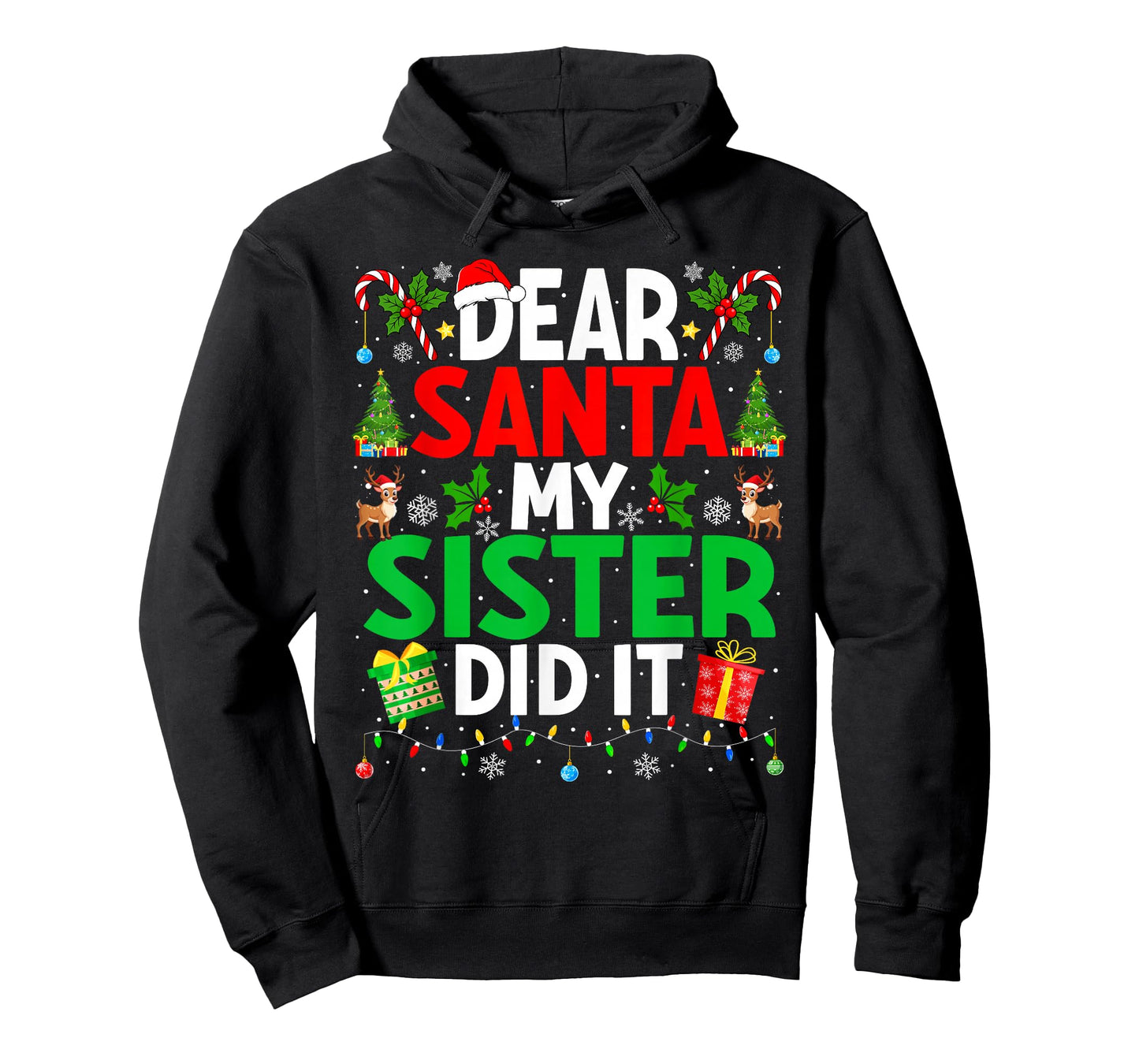 Dear Santa My Sister Did It Funny Family Matching Christmas T-Shirt