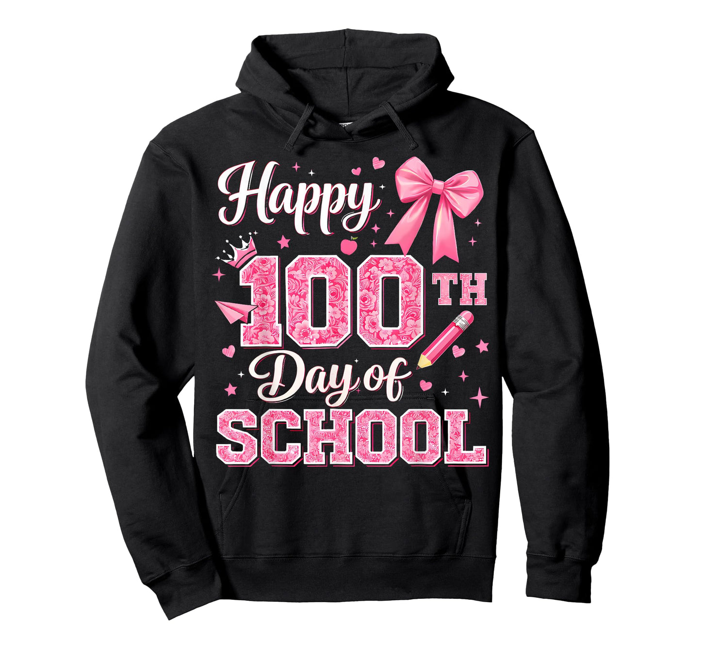 100 Days of School Happy 100th Day Coquette Bow Flower T-Shirt