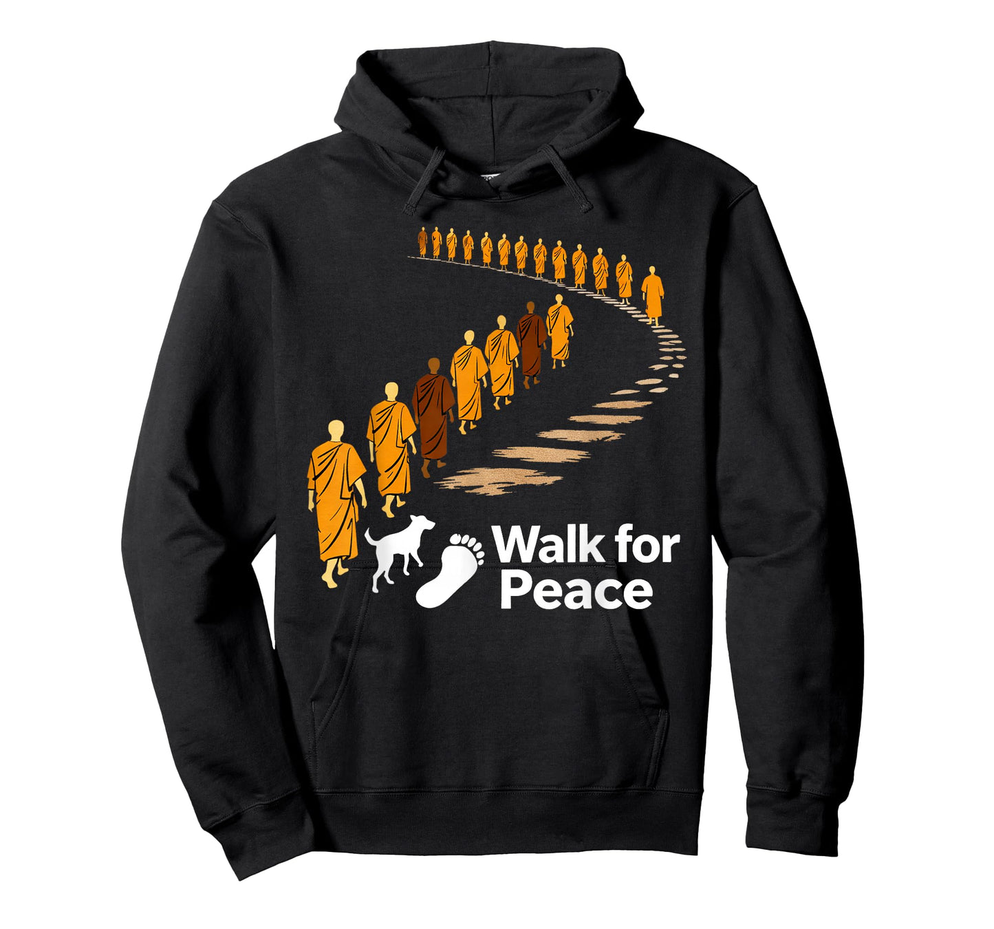 Walk Peace 2026 World Peace Monks with Aloka Dog Spiritual T-Shirt