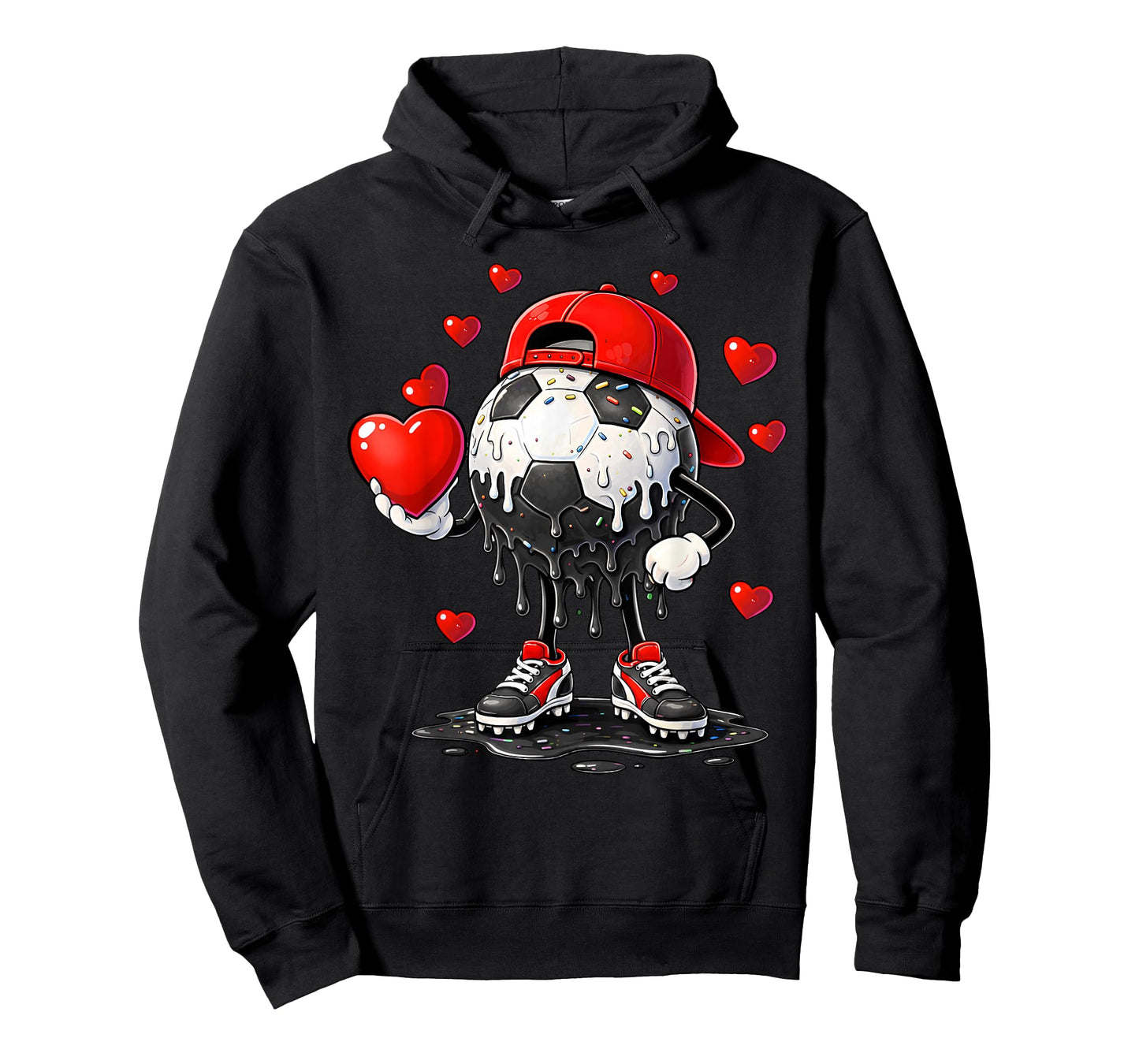 Valentine Soccer Heart Drip Sport Love Valentines Day Boys T-Shirt