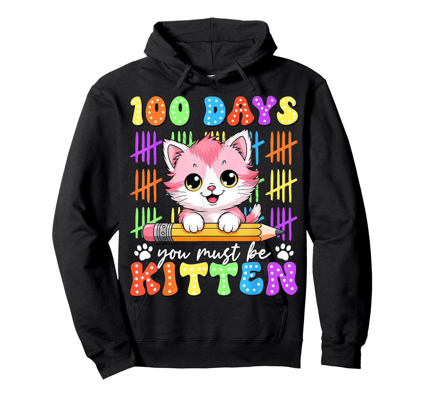 100 Days You Must Be Kitten Cat 100th Day of School Girls T-Shirt