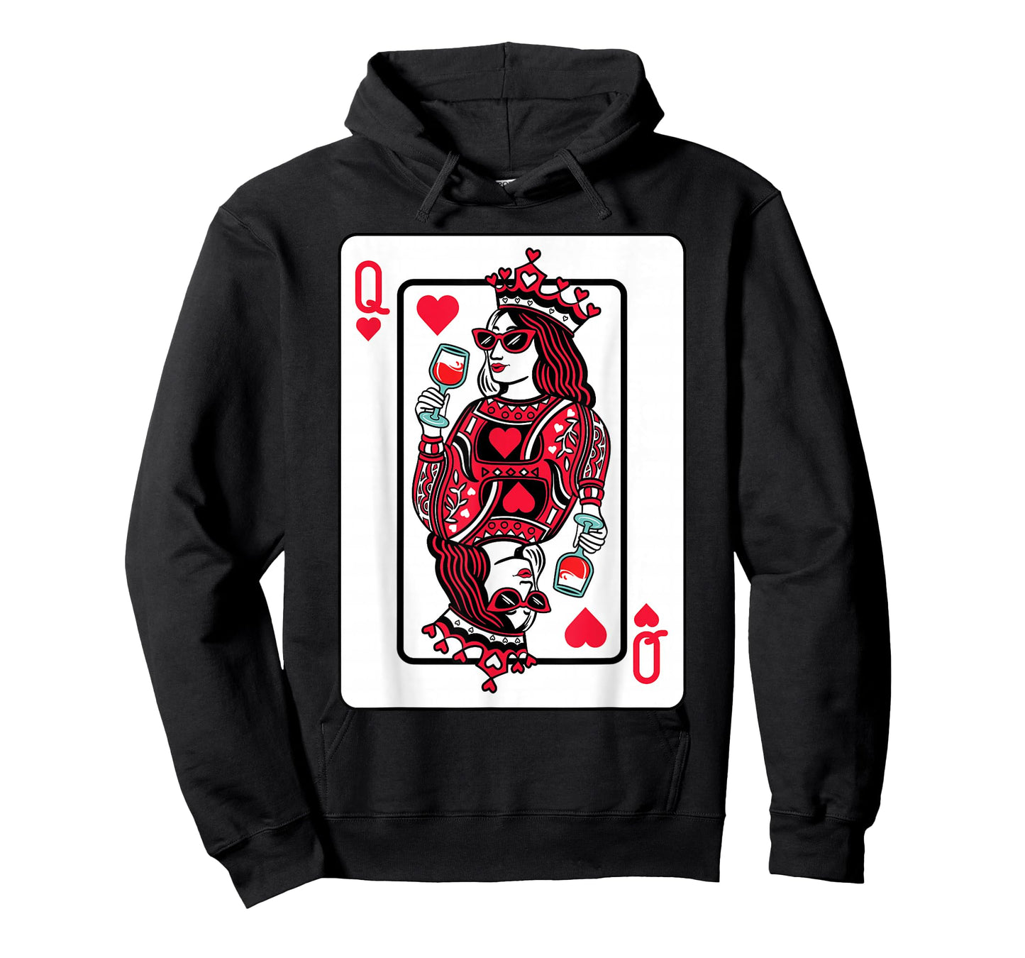 Queen of Hearts Wine Lover Valentine Funny Playing Cards T-Shirt