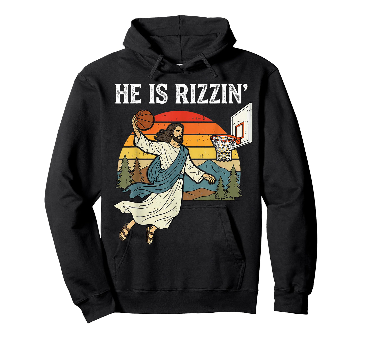 He is Risen Basketball Rizzin' Rizzen Easter Jesus Men Boys T-Shirt