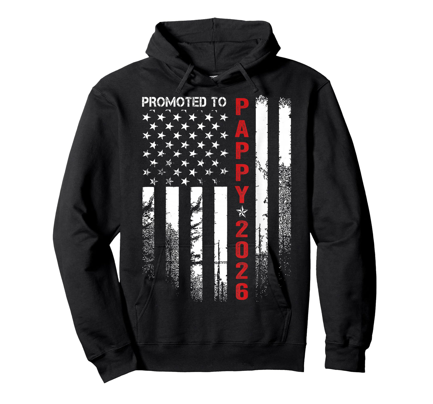 Patriotic Mens Promoted to Pappy Est 2026 First Time Dad T-Shirt