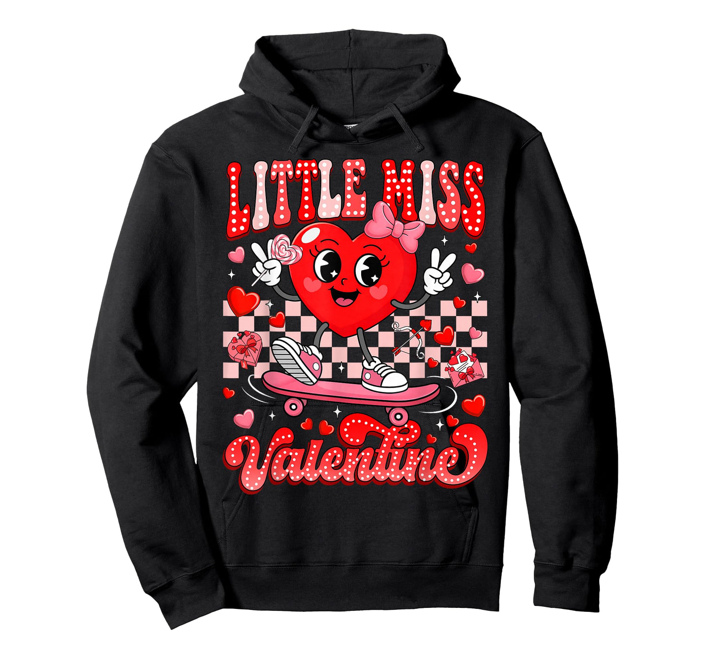 Groovy Little Miss Valentine Cute Candy Heart Women Girl Kid T-Shirt