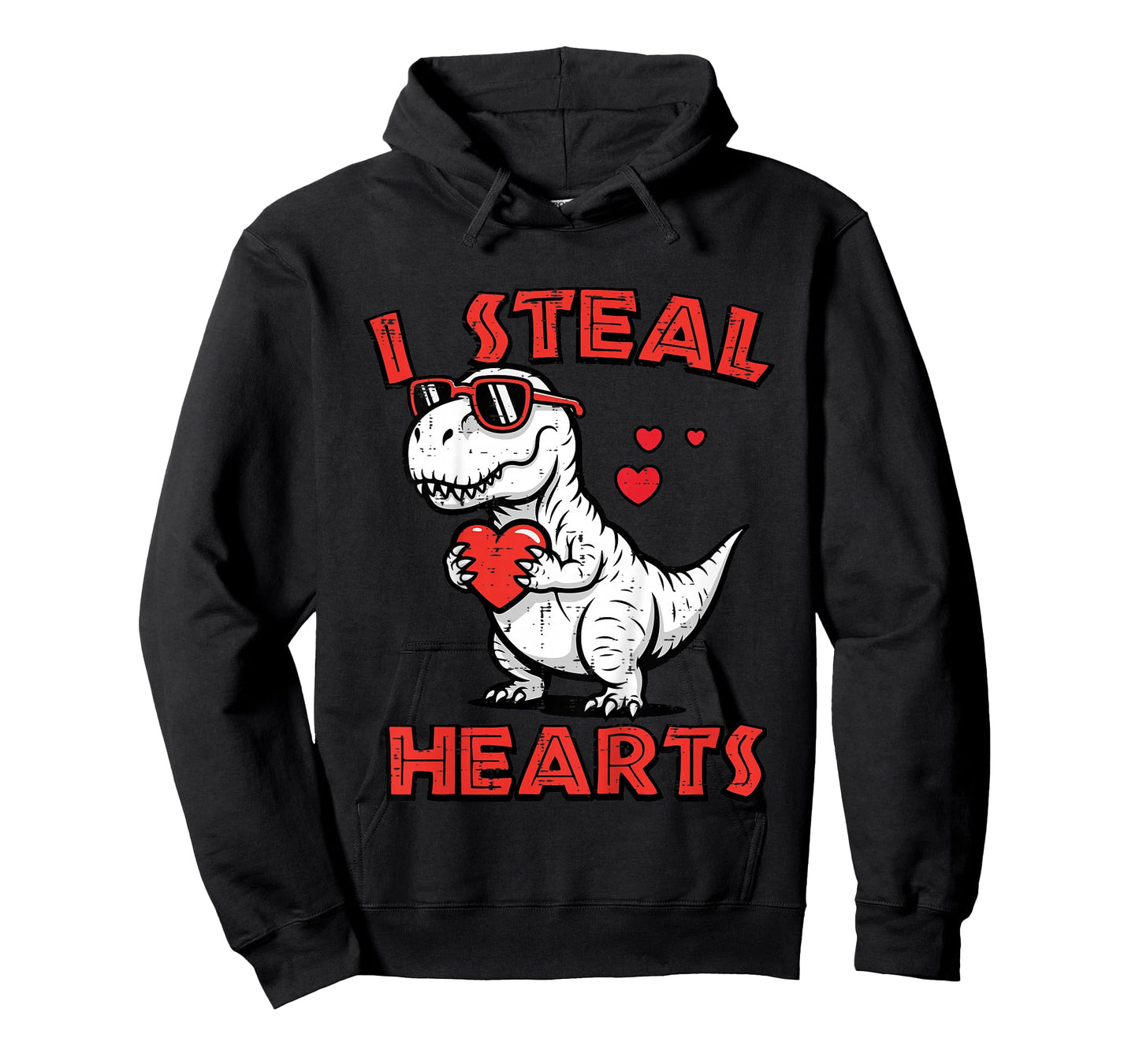Kids Valentines Day I Steal Hearts Dino Trex Toddler Boys Kids T-Shirt