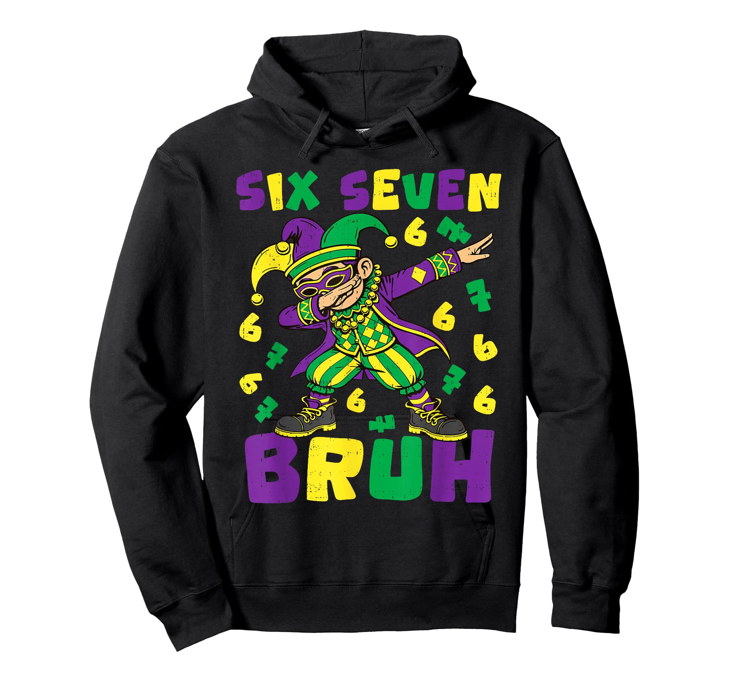 Mardi Gras Carnival Six Seven Bruh Dabbing 6 7 Meme Boys Kid T-Shirt