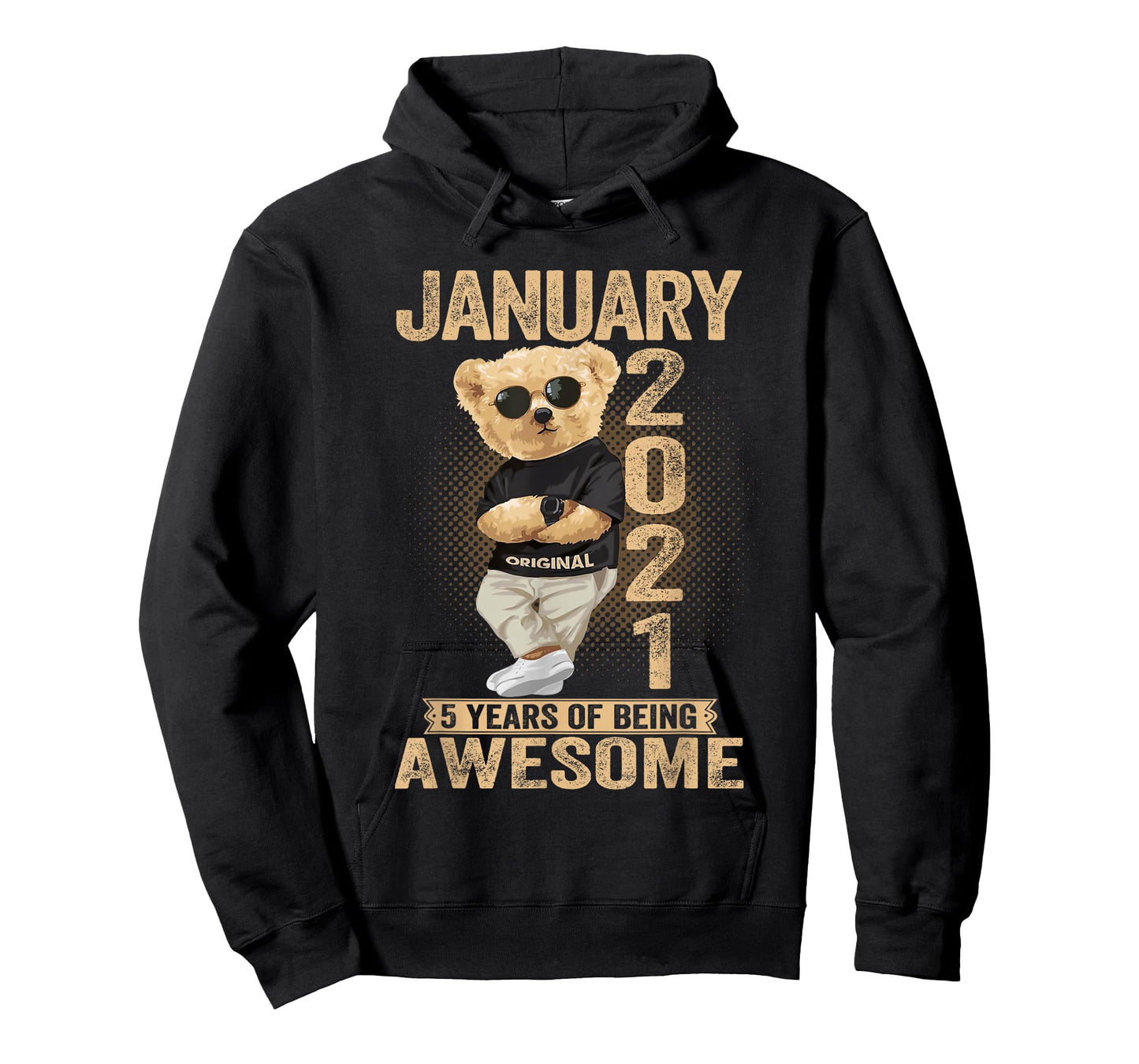5 Year Old January 2021 Teddy Bear 5th Birthday Men Women T-Shirt