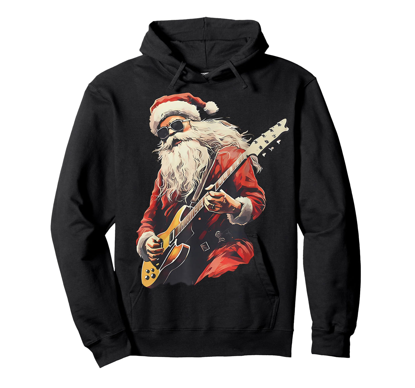 Retro Christmas Santa Playing Rock Guitar Xmas Holiday T-Shirt