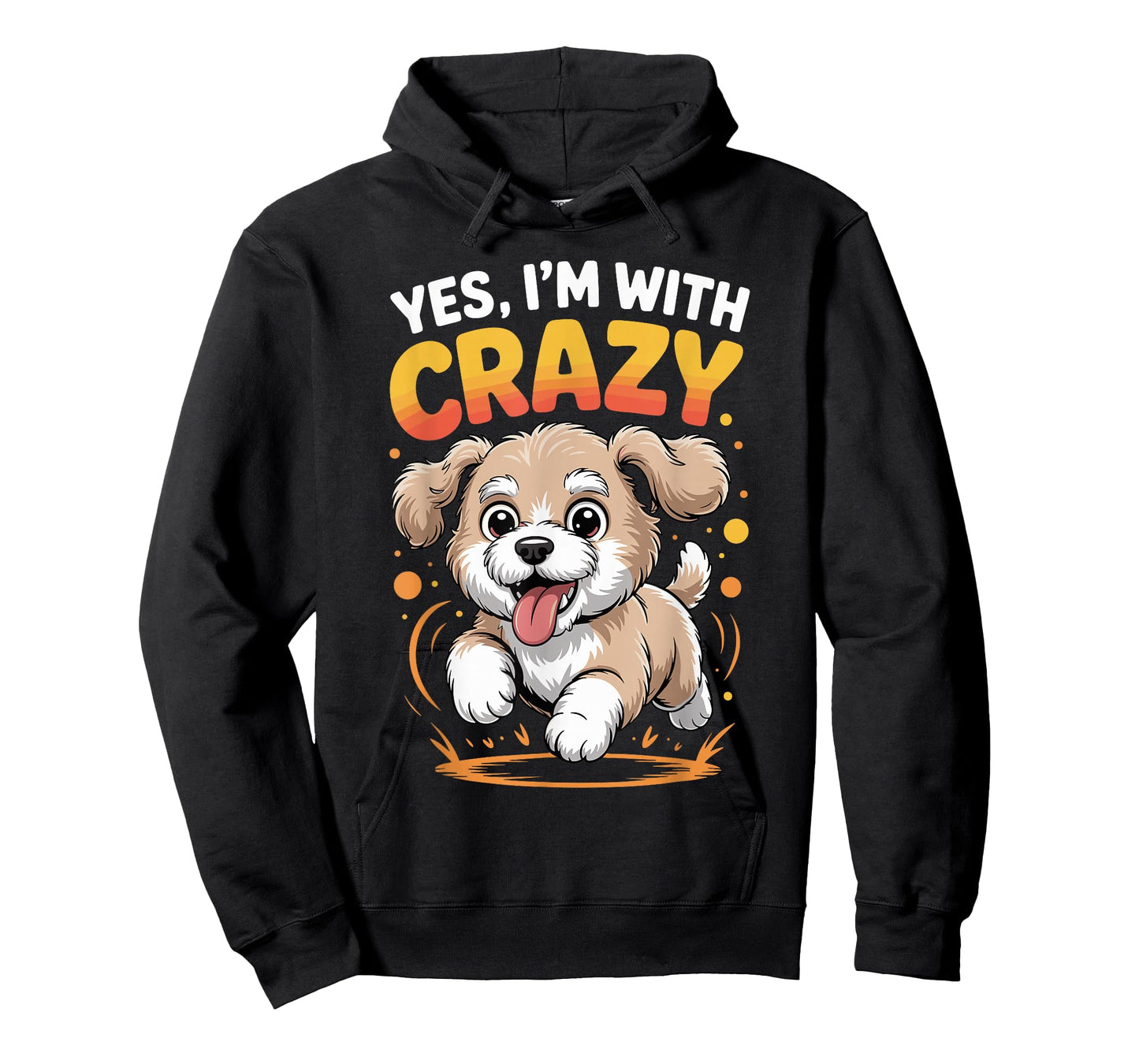 Yes I'm with Crazy Poodle Bichon Dog Breed Pet Funny Poochon T-Shirt