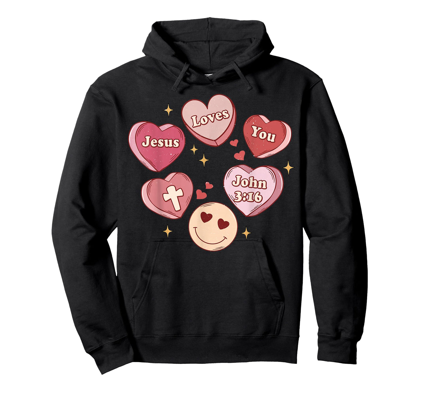 Jesus Loves You Groovy Christian Valentines Hearts T-Shirt