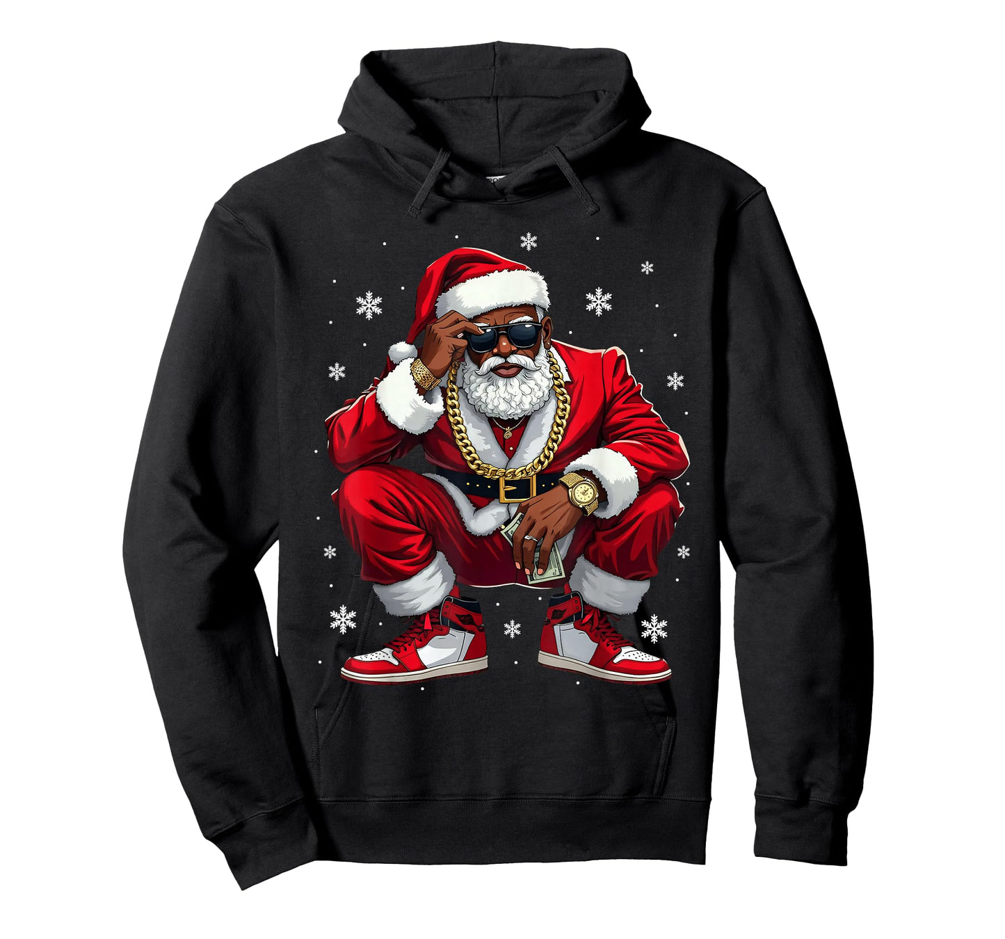 African American Santa Christmas Black Xmas Women Men Kids T-Shirt