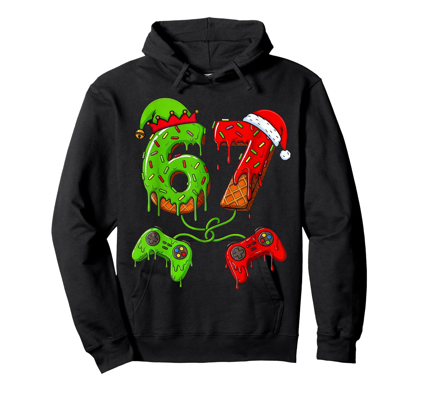 67 Ice Cream Drip Meme Gamer Six Seven Christmas Boys Kids T-Shirt