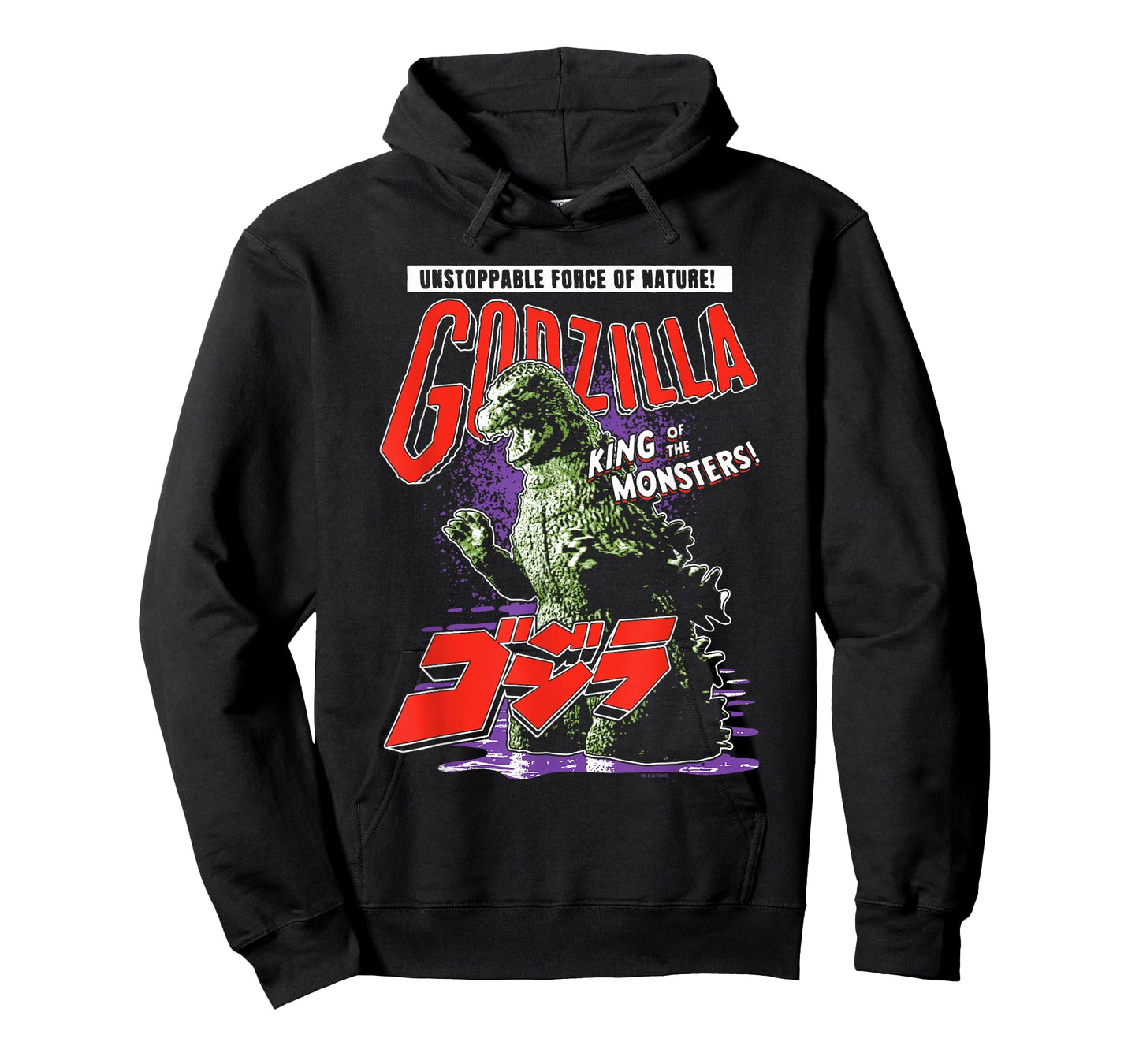 Godzilla Unstoppable Force of Nature Retro Kanji Kaiju Movie T-Shirt