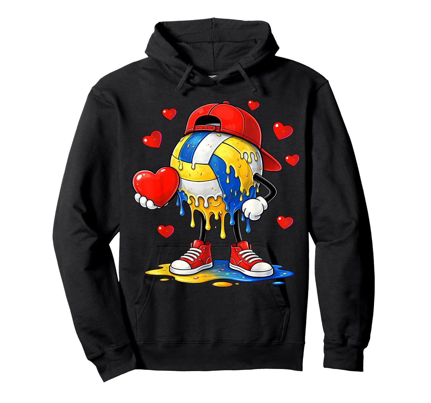 Valentine Volleyball Heart Drip Sport Valentines Day Boys T-Shirt