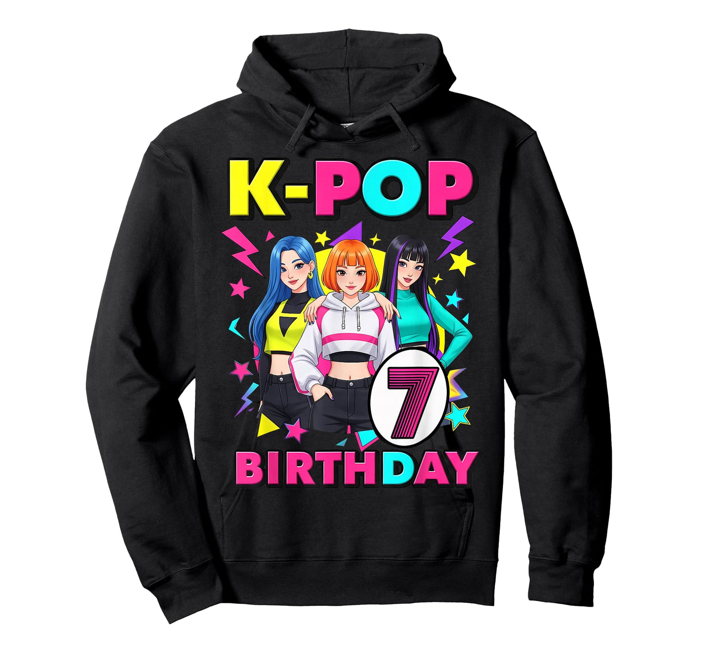 7 Years Old Birthday K Pop Kids 7th Birthday Girls K-pop T-Shirt