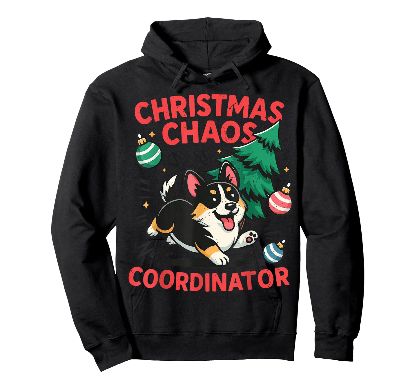 Funny Christmas Chaos Tri Color Corgi Pajama Costume Toddler T-Shirt