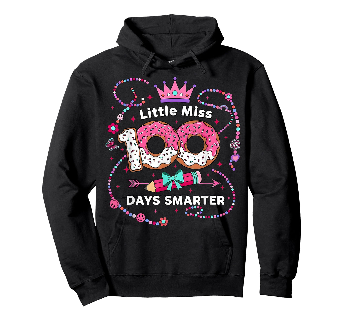 100 Days of School Girls Kids Little Miss 100th Day Smarter T-Shirt
