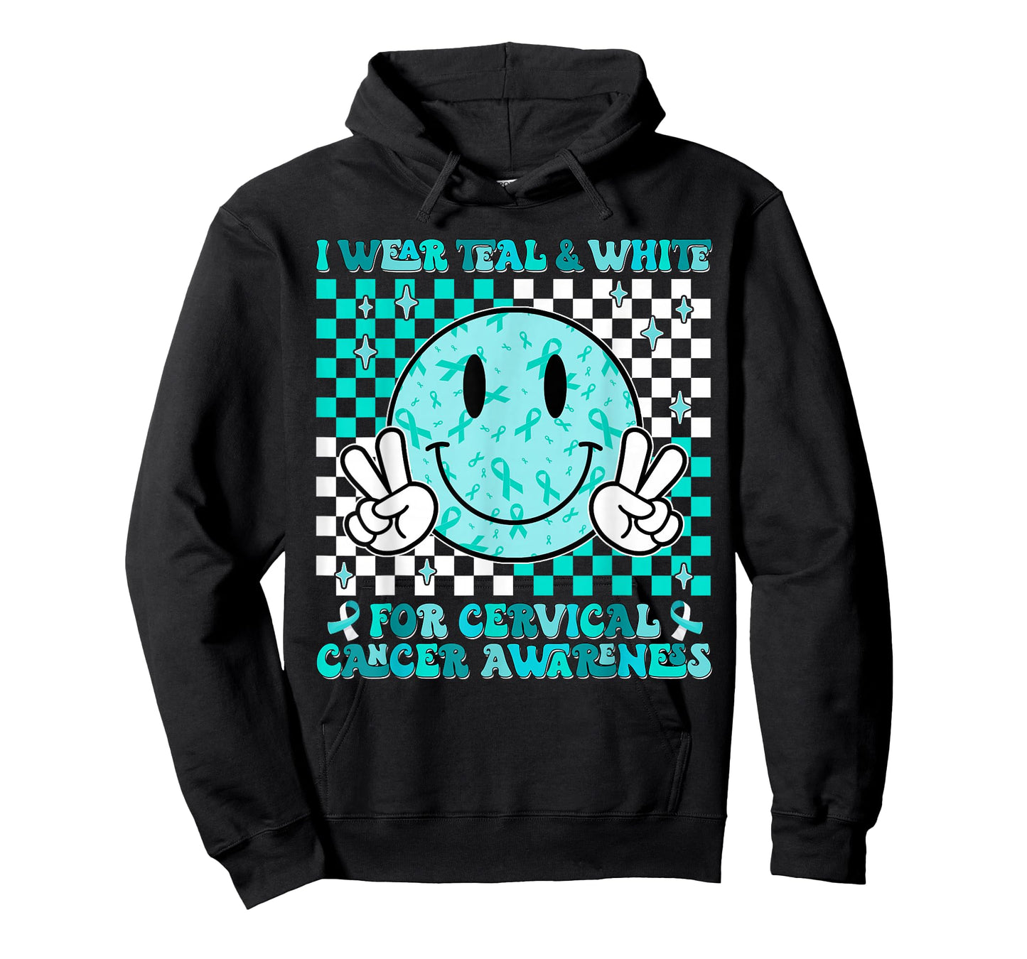 in January We Wear Teal and White Cervical Cancer Awareness T-Shirt