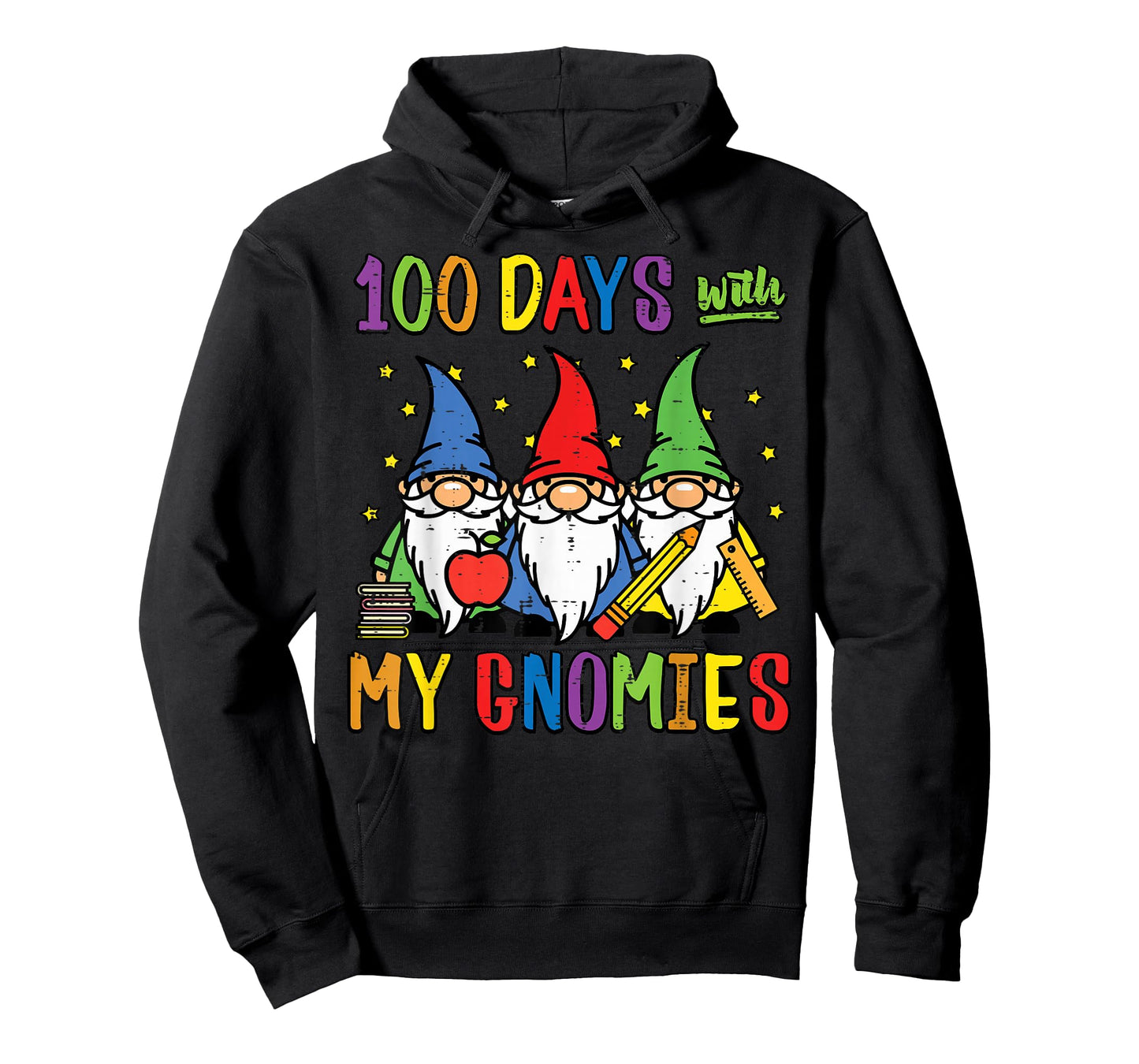 100 Days of School with Gnomies Funny 100th Day Women Kids T-Shirt