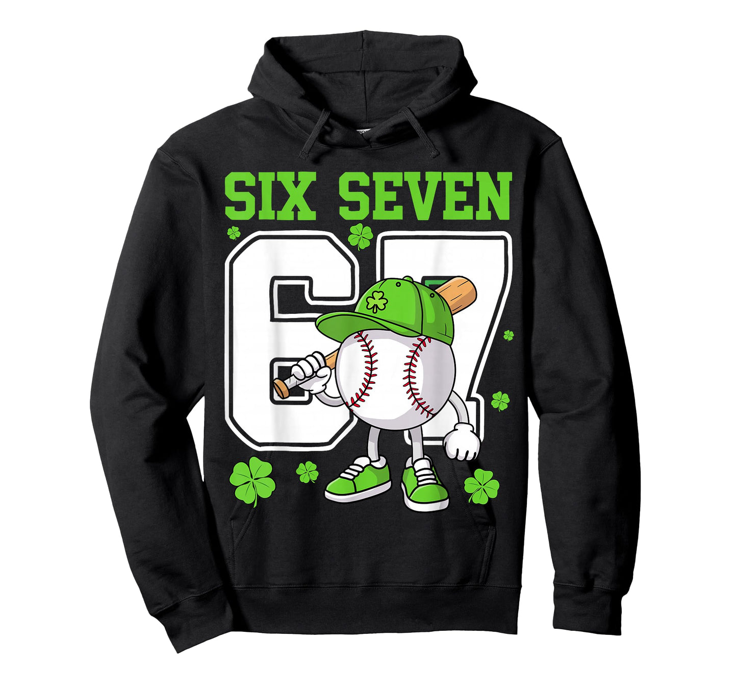 Boys St Patricks Day 67 Six Seven Baseball Ice Cream Drip T-Shirt