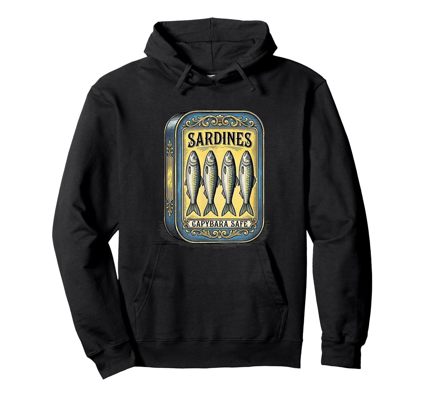 Sardines Vintage Retro Canned Fish Parody Fun Capybara Safe T-Shirt