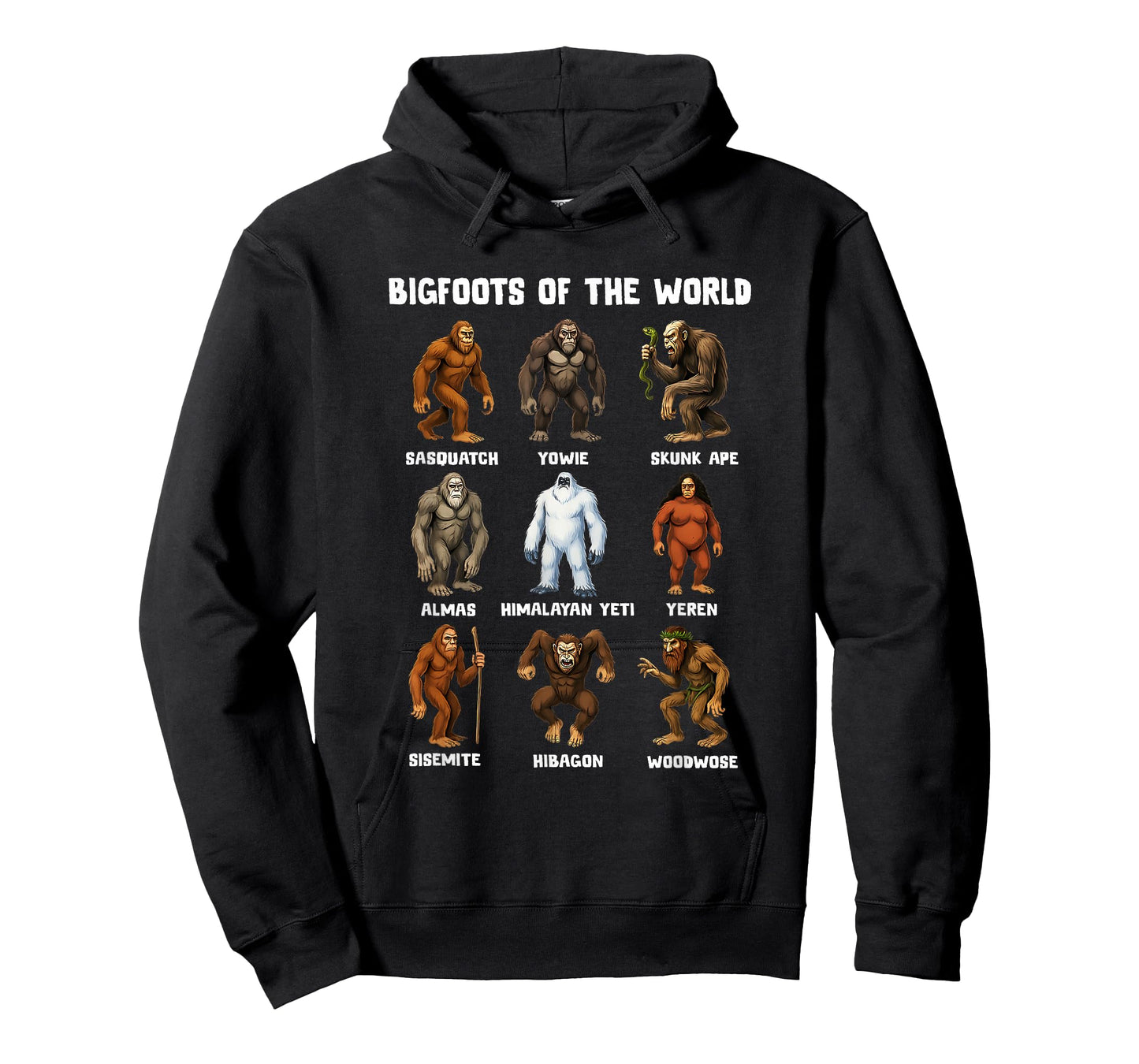 Bigfoots of The World Funny Sasquatch Men Women Gift T-Shirt