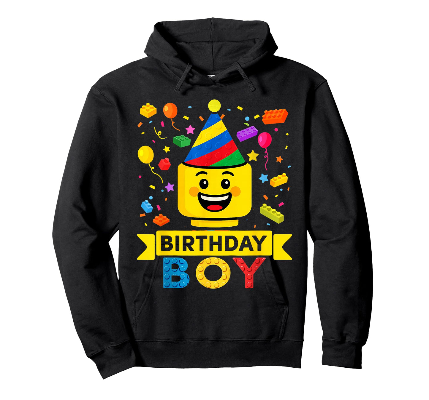 Building Bricks Boy Birthday Party Hat Master Builder Blocks T-Shirt