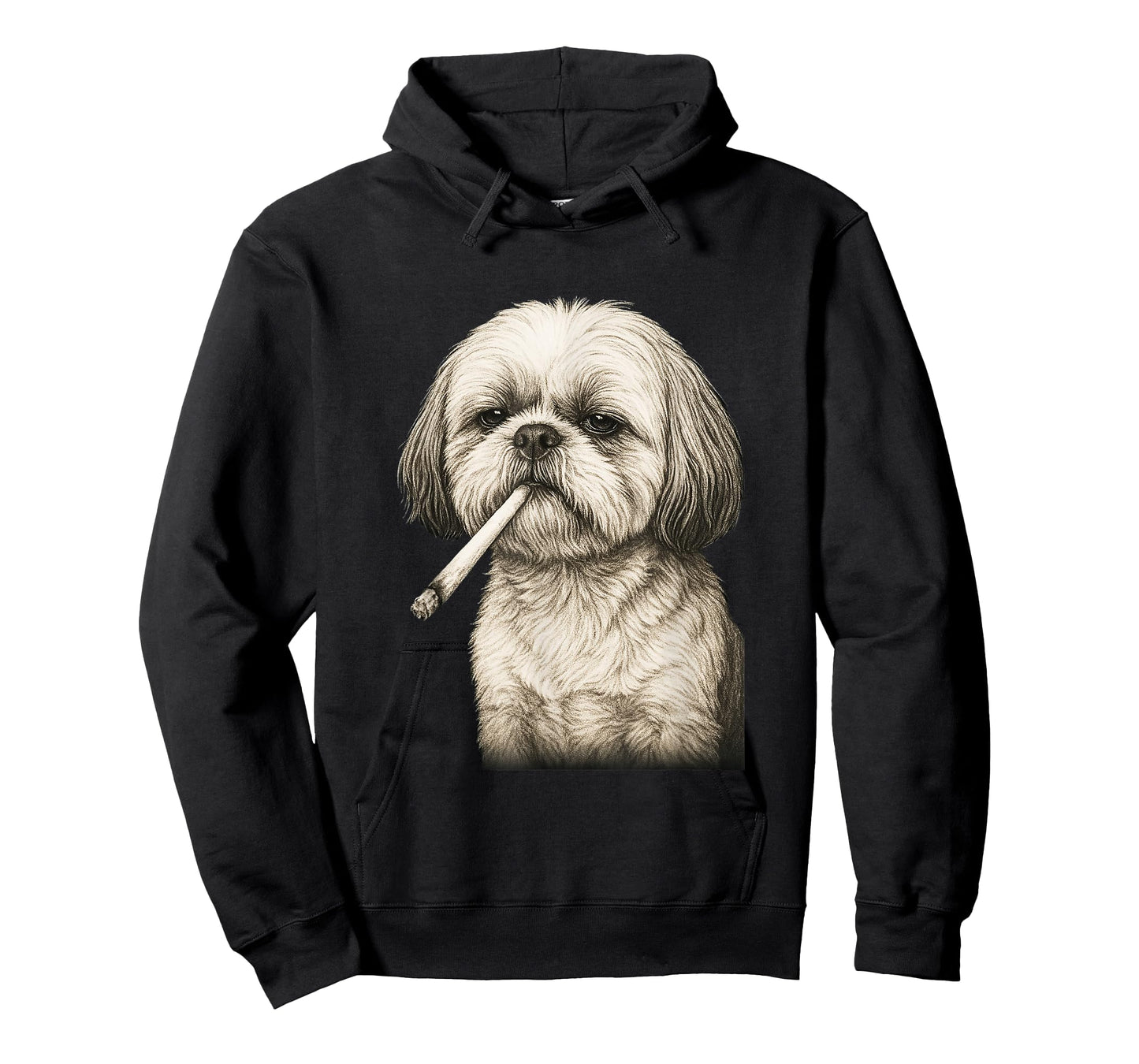 Funny Smoking Shih Tzu Cigarette Gen Z Dog Meme Graphic T-Shirt