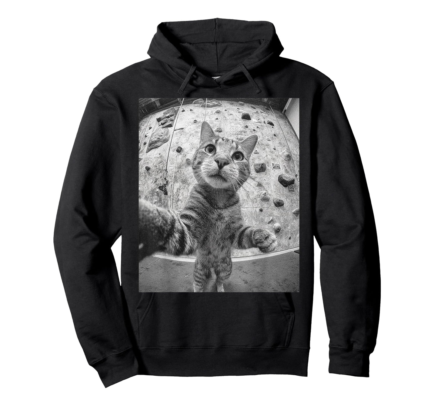 Funny Cat Climber Selfie Bouldering Wall Rock Climbing Cool T-Shirt