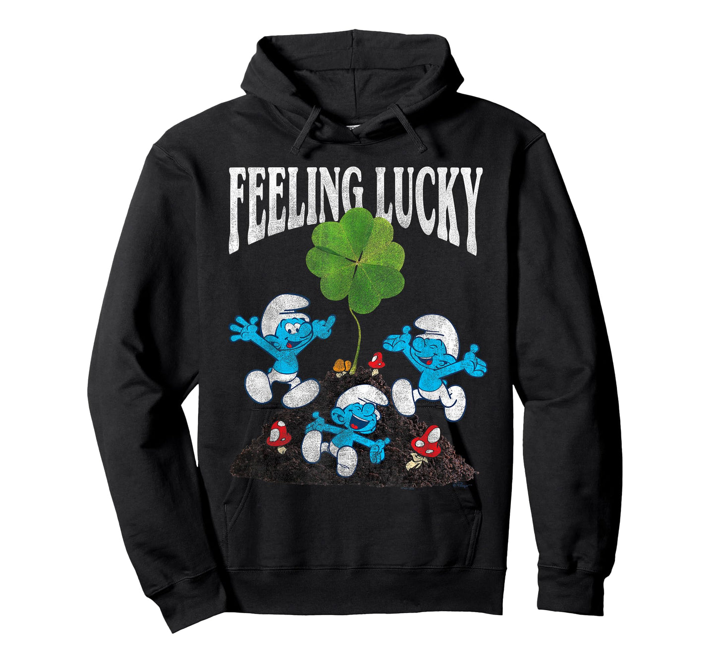 The Smurfs Feeling Lucky Shamrock St. Patrick's Day Cartoon T-Shirt