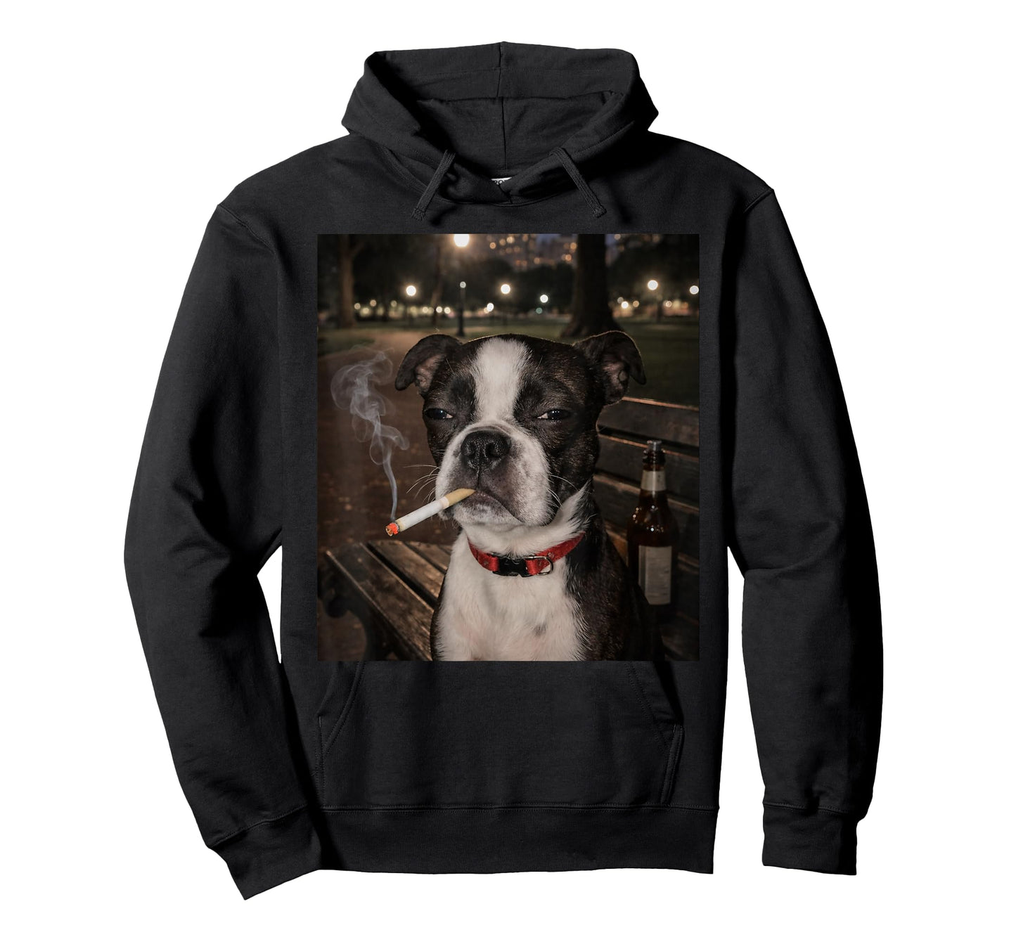 Funny Smoking Boston Terrier Dog Meme Gen Z Joke Brainrot T-Shirt