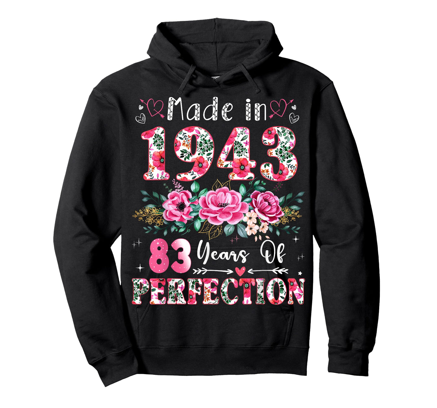 83 Year Old Made in 1943 Floral 83th Birthday Women T-Shirt