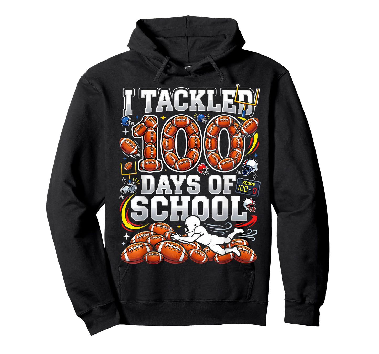 I Tackled 100 Days of School Football 100th Days Boys Sports T-Shirt