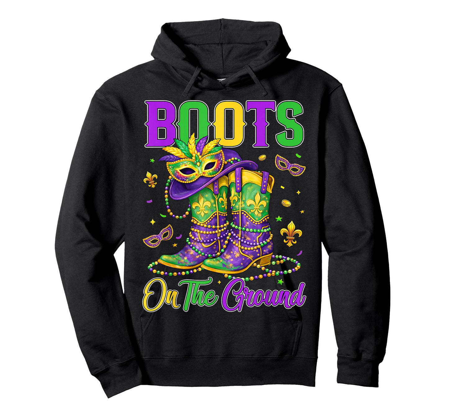 Mardi Gras Boots On The Ground Cowgirl Western Black History T-Shirt