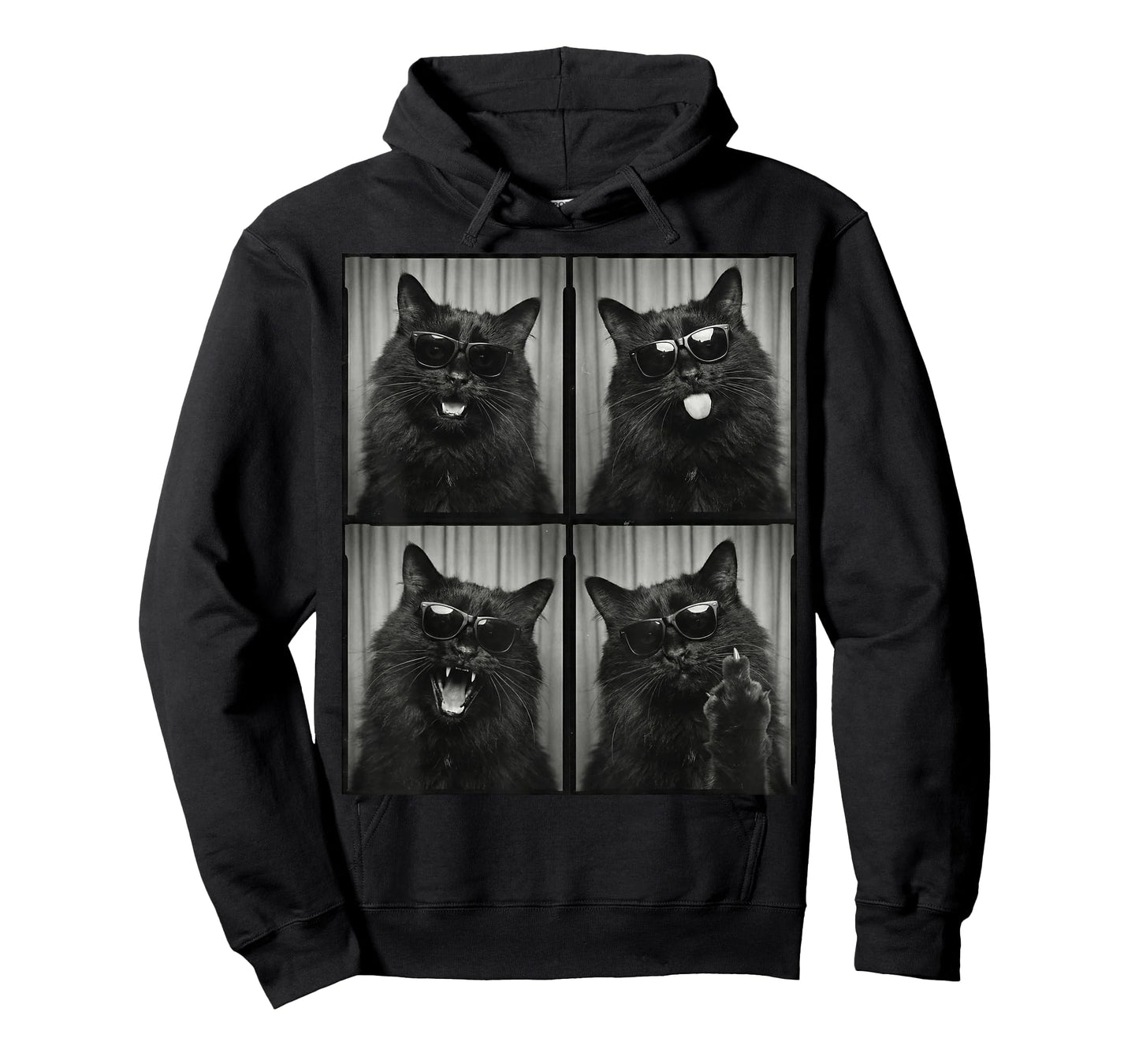 Funny Black Cat with Sunglasses Feline Animals Photo Booth T-Shirt