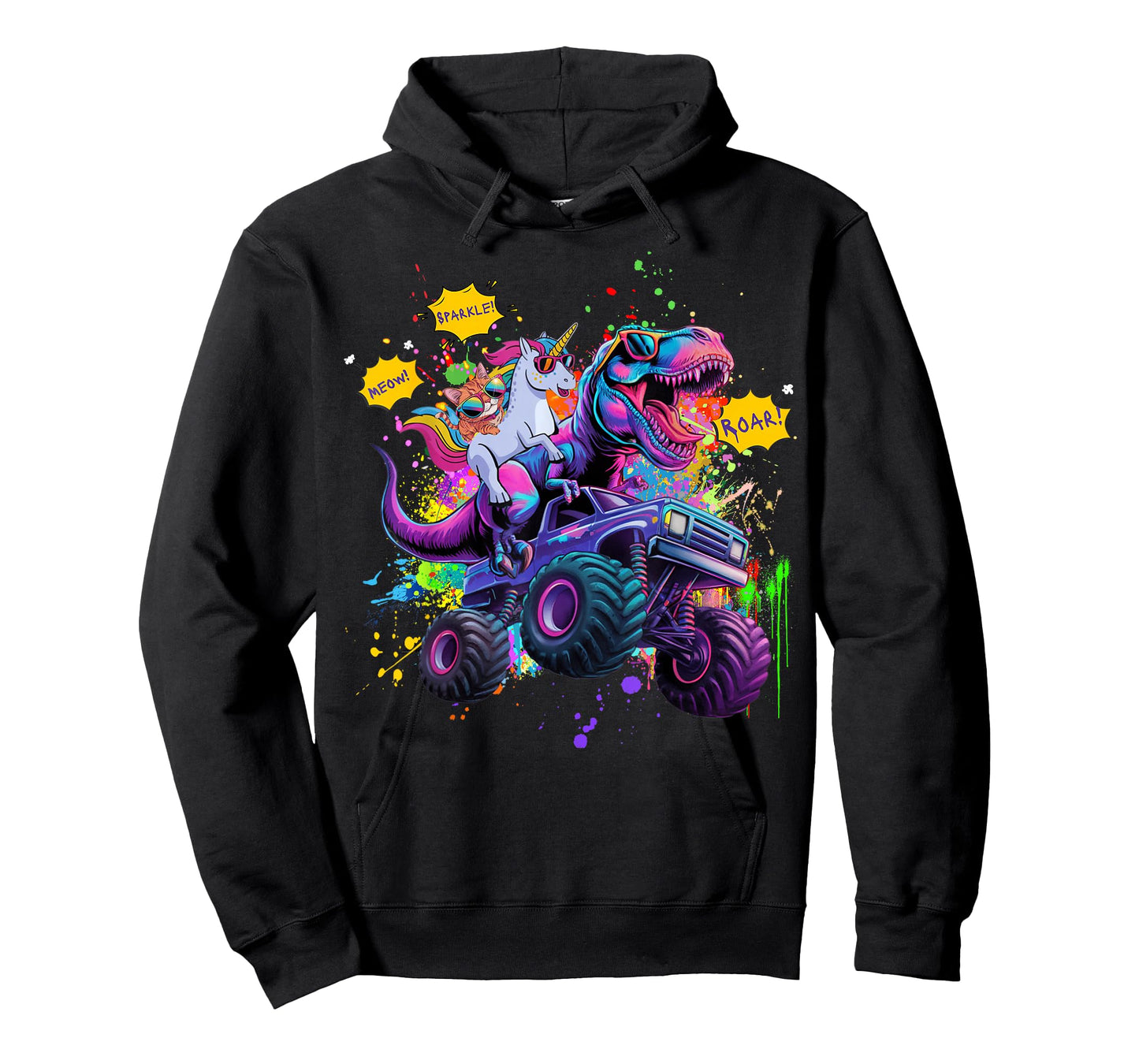 Cat Unicorn Riding Dinosaur T-Shirt