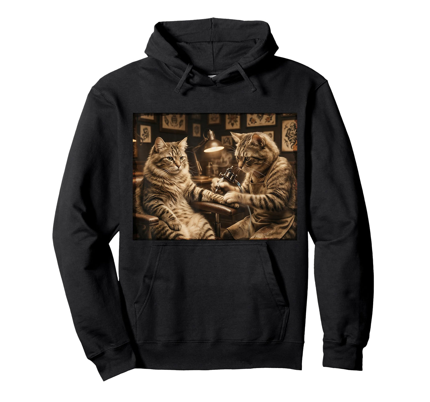 Cat Tattooing Cat Funny Meme Inked Kitty Humor Tattoo Artist T-Shirt
