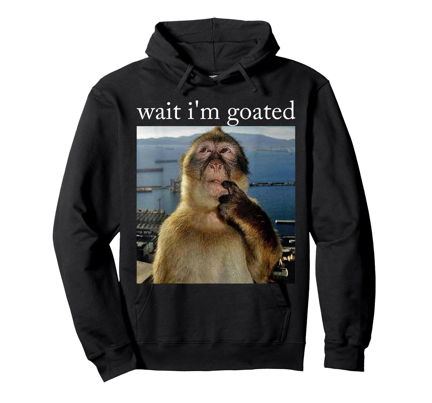 Wait I'm Goated Funny Thinking Monkey Meme Brainrot Gifts T-Shirt