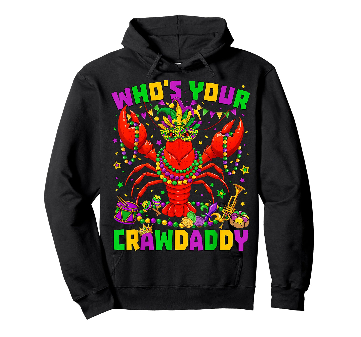 Whos Your Crawdaddy Crawfish Jester Beads Funny Mardi Gras T-Shirt