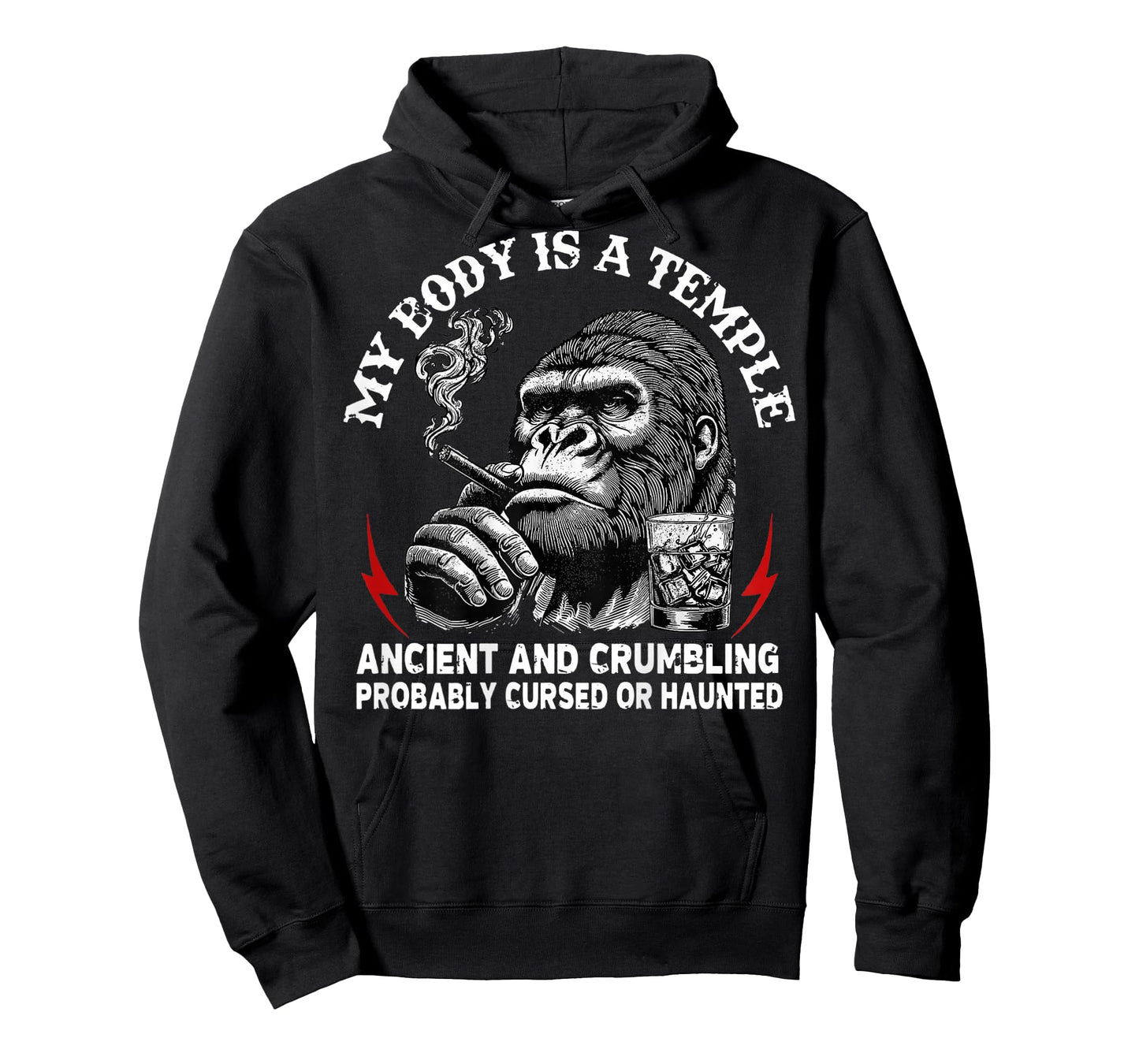 My Body is A Temple Ancient and Crumbling Monkey (On Back) T-Shirt
