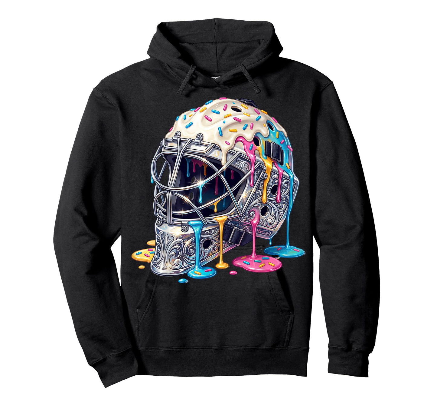 Baseball Catcher Mask Ice Cream Dripping Baseball Boys T-Shirt