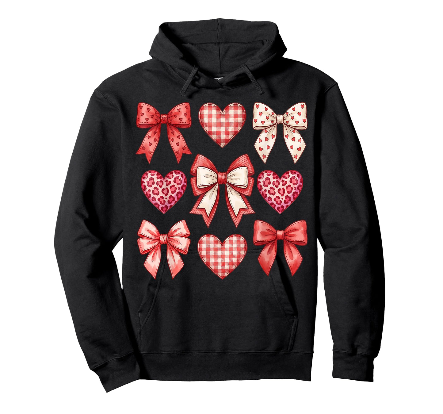 Hearts Coquette Bows Valentines Day for Women Girls Kids T-Shirt